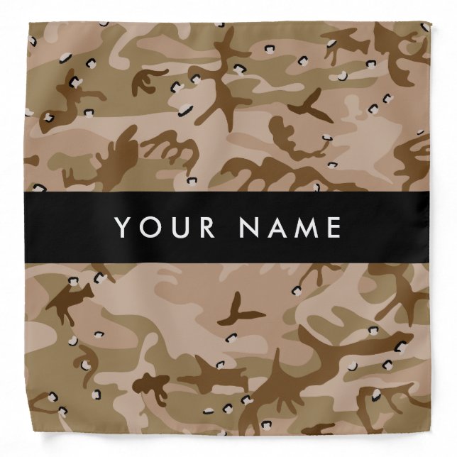 Desert Camouflage Pebbles, Your name, Personalize Bandana (Front)