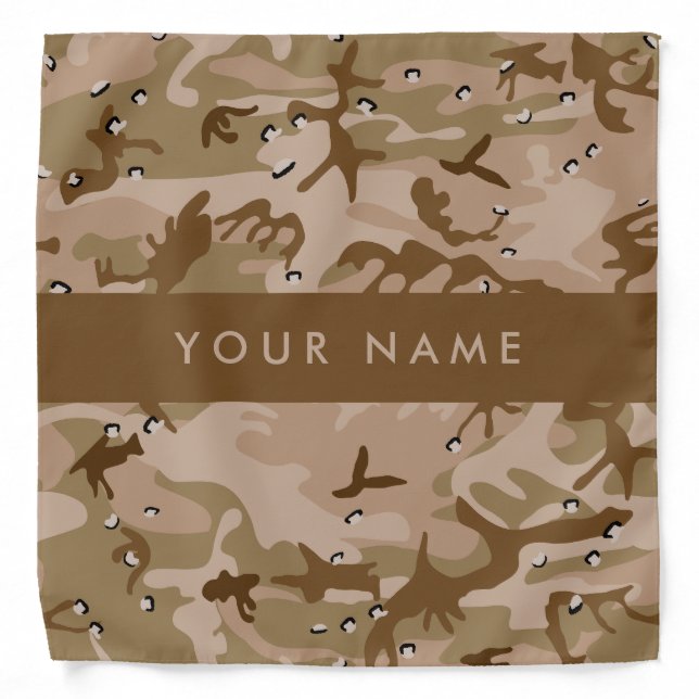 Desert Camouflage Pebbles, Your name, Personalize Bandana (Front)