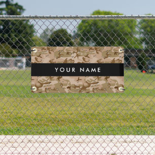 Desert Camouflage Pebbles, Your name, Personalize Banner