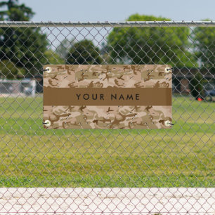 Desert Camouflage Pebbles, Your name, Personalize Banner