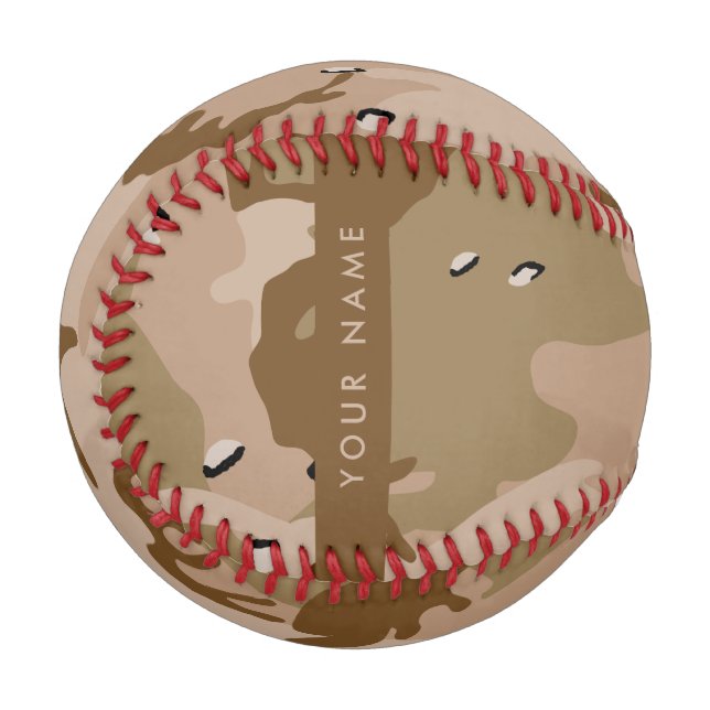 Desert Camouflage Pebbles, Your name, Personalize Baseball (Front Left)