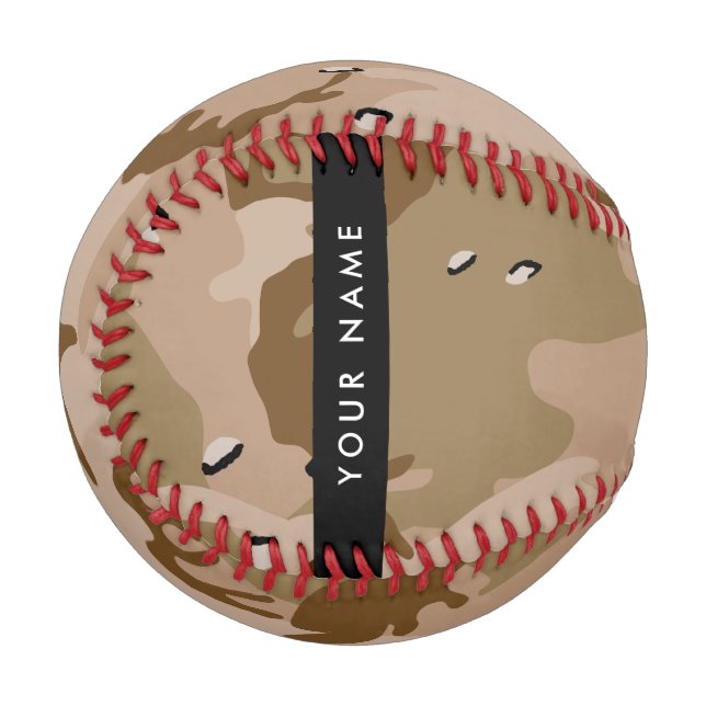 Desert Camouflage Pebbles, Your name, Personalize Baseball (Front Left)