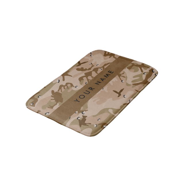 Desert Camouflage Pebbles, Your name, Personalize Bath Mat (Angled)