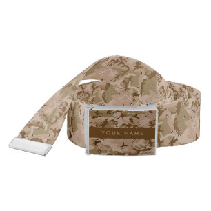 Desert Camouflage Pebbles, Your name, Personalize Belt