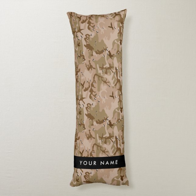 Desert Camouflage Pebbles, Your name, Personalize Body Pillow (Back (Vertical))