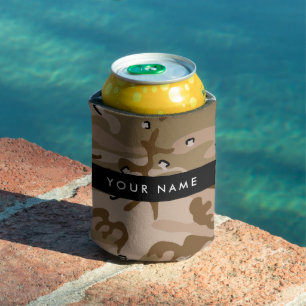 Desert Camouflage Pebbles, Your name, Personalize Can Cooler