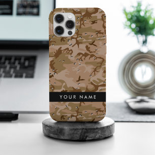 Desert Camouflage Pebbles, Your name, Personalize iPhone 15 Pro Max Case