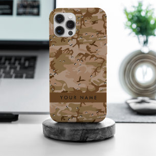 Desert Camouflage Pebbles, Your name, Personalize iPhone 15 Pro Max Case