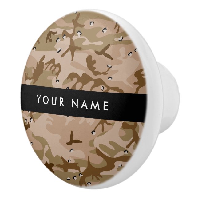 Desert Camouflage Pebbles, Your name, Personalize Ceramic Knob (Right)