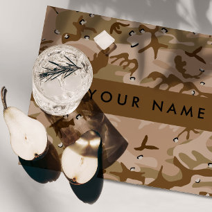 Desert Camouflage Pebbles, Your name, Personalize Cloth Placemat