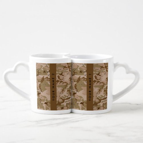 Desert Camouflage Pebbles Your name Personalize Coffee Mug Set
