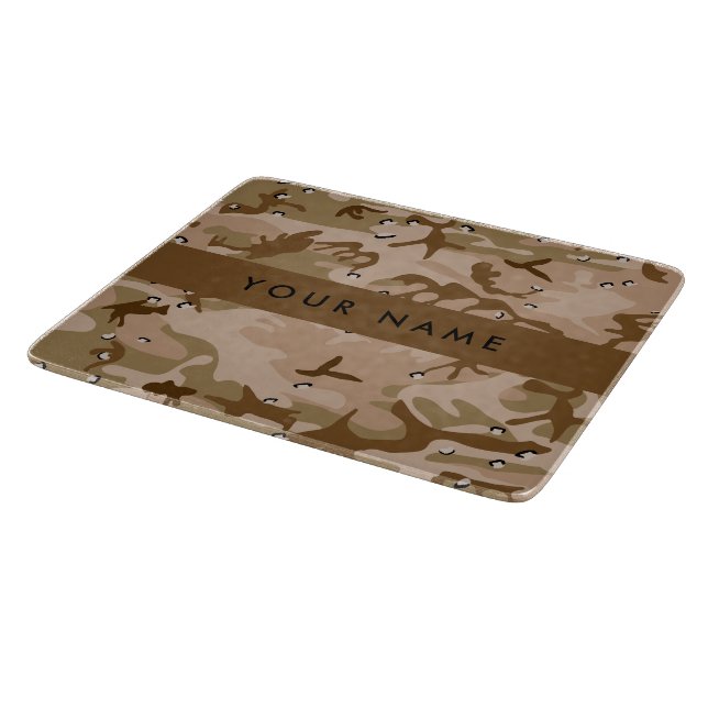 Desert Camouflage Pebbles, Your name, Personalize Cutting Board (Corner)