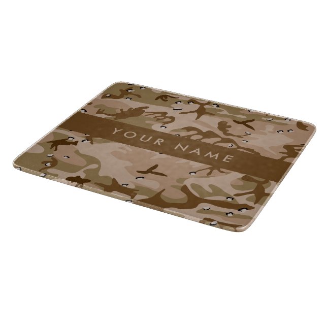 Desert Camouflage Pebbles, Your name, Personalize Cutting Board (Corner)