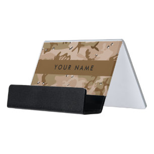 Desert Camouflage Pebbles, Your name, Personalize Desk Business Card Holder
