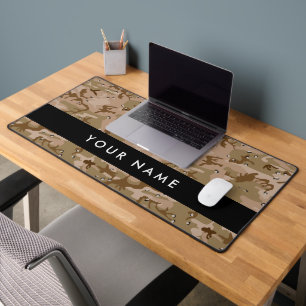 Desert Camouflage Pebbles, Your name, Personalize Desk Mat