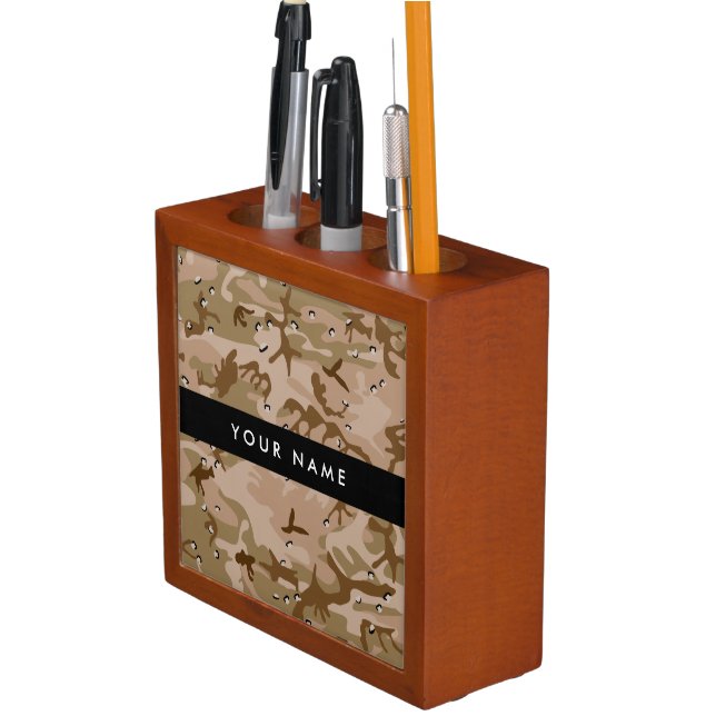 Desert Camouflage Pebbles, Your name, Personalize Desk Organizer (In Situ)