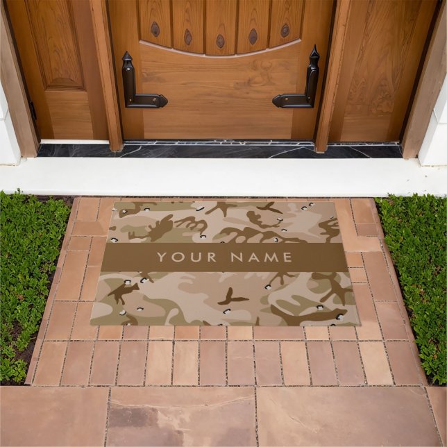 Desert Camouflage Pebbles, Your name, Personalize Doormat (Outdoor)