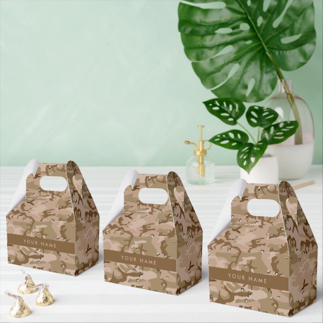 Desert Camouflage Pebbles, Your name, Personalize Favor Boxes (Multiple)