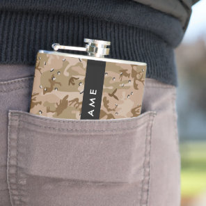 Desert Camouflage Pebbles, Your name, Personalize Flask