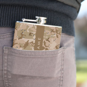 Desert Camouflage Pebbles, Your name, Personalize Flask