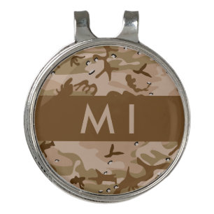 Desert Camouflage Pebbles, Your name, Personalize Golf Hat Clip