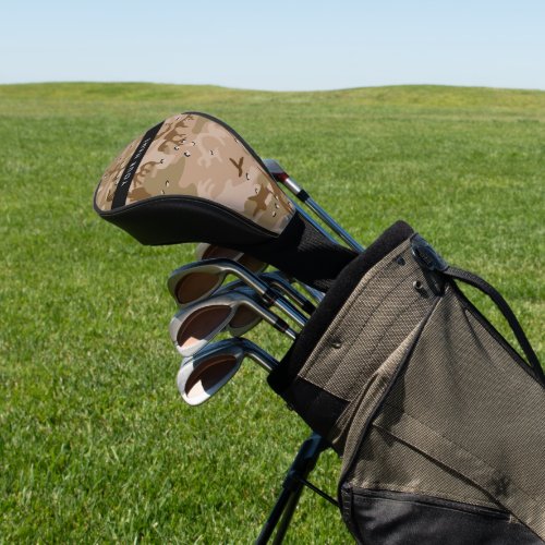 Desert Camouflage Pebbles Your name Personalize Golf Head Cover