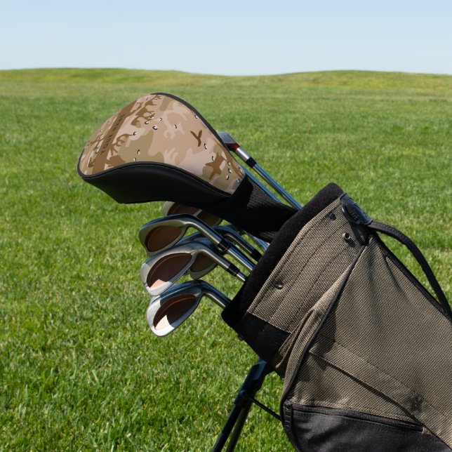 Desert Camouflage Pebbles, Your name, Personalize Golf Head Cover (In Situ)