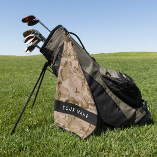 Desert Camouflage Pebbles, Your name, Personalize Golf Towel