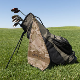 Desert Camouflage Pebbles, Your name, Personalize Golf Towel