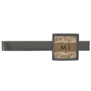 Desert Camouflage Pebbles, Your name, Personalize Gunmetal Finish Tie Bar