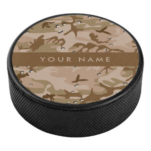 Desert Camouflage Pebbles, Your name, Personalize Hockey Puck