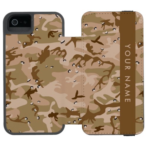 Desert Camouflage Pebbles Your name Personalize iPhone SE55s Wallet Case