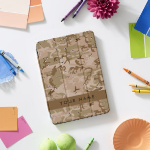 Desert Camouflage Pebbles, Your name, Personalize iPad Pro Cover