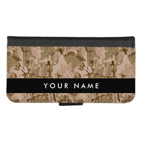 Desert Camouflage Pebbles Your name Personalize iPhone 87 Wallet Case