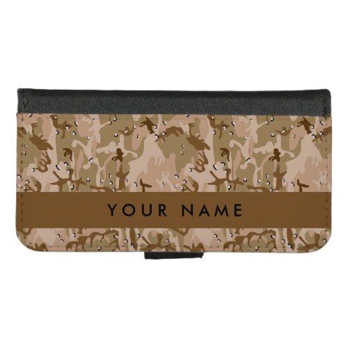 Desert Camouflage Pebbles Your name Personalize iPhone 87 Wallet Case