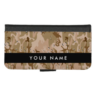 Desert Camouflage Pebbles, Your name, Personalize iPhone 8/7 Wallet Case