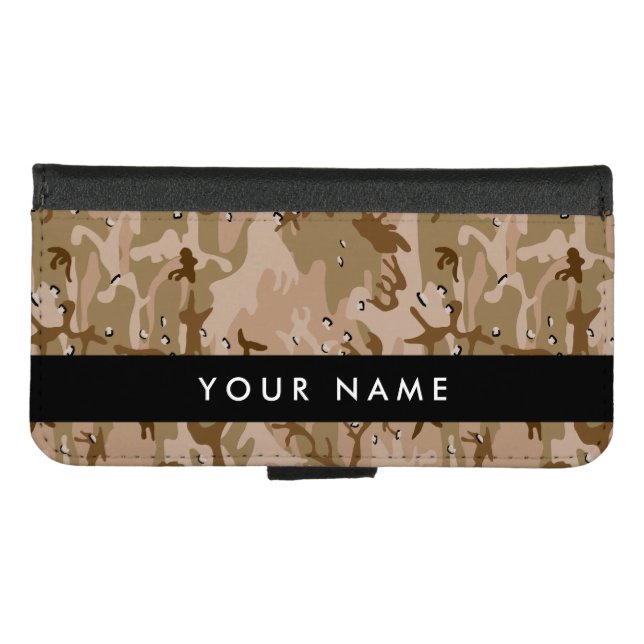 Desert Camouflage Pebbles, Your name, Personalize iPhone Wallet Case (Front (Horizontal))