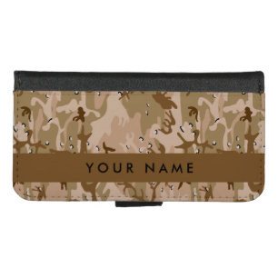Desert Camouflage Pebbles, Your name, Personalize iPhone 8/7 Wallet Case