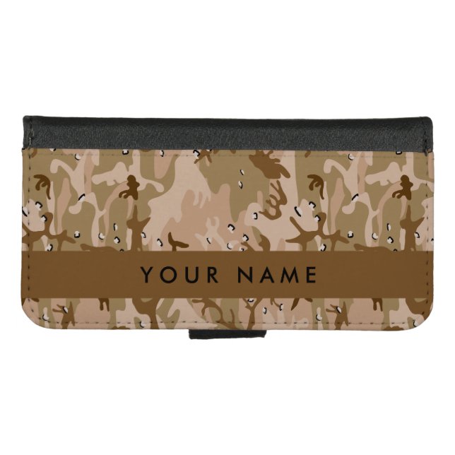 Desert Camouflage Pebbles, Your name, Personalize iPhone Wallet Case (Front (Horizontal))
