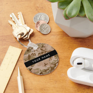 Desert Camouflage Pebbles, Your name, Personalize Keychain