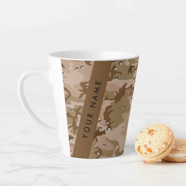 Desert Camouflage Pebbles, Your name, Personalize Latte Mug (In Situ)