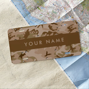 Desert Camouflage Pebbles, Your name, Personalize License Plate