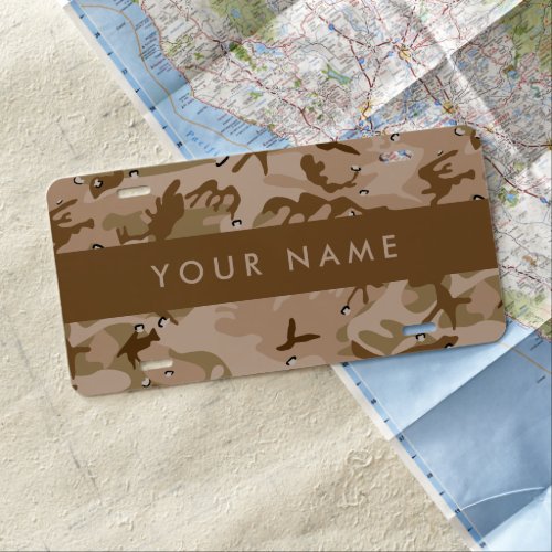 Desert Camouflage Pebbles Your name Personalize License Plate