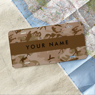 Desert Camouflage Pebbles, Your name, Personalize License Plate