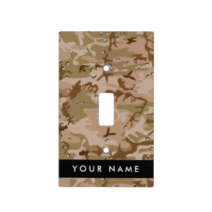 Desert Camouflage Pebbles, Your name, Personalize Light Switch Cover