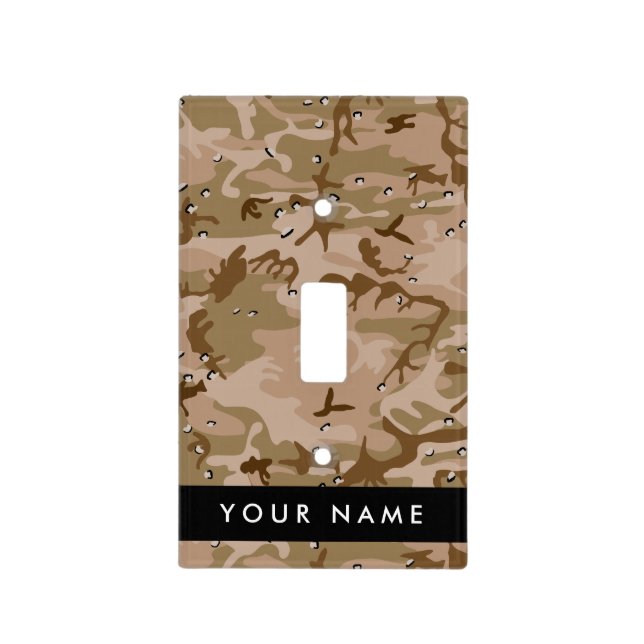 Desert Camouflage Pebbles, Your name, Personalize Light Switch Cover (Front)