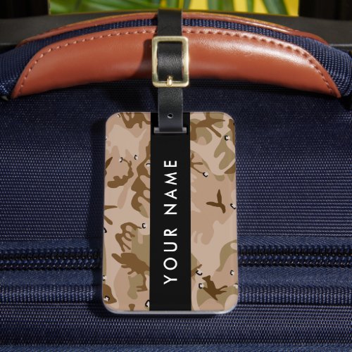 Desert Camouflage Pebbles Your name Personalize Luggage Tag