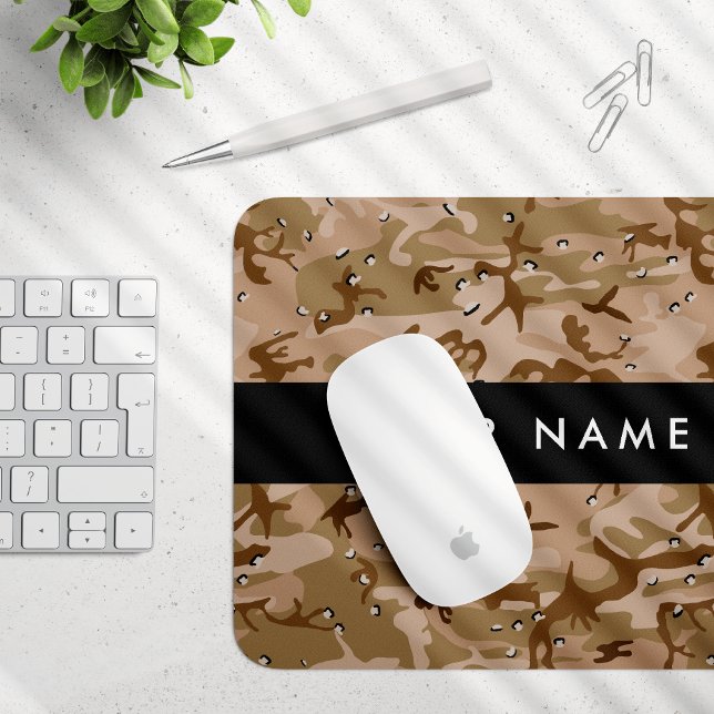 Desert Camouflage Pebbles, Your name, Personalize Mouse Pad (Creator Uploaded)