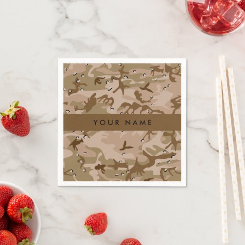 Desert Camouflage Pebbles Your name Personalize Napkins