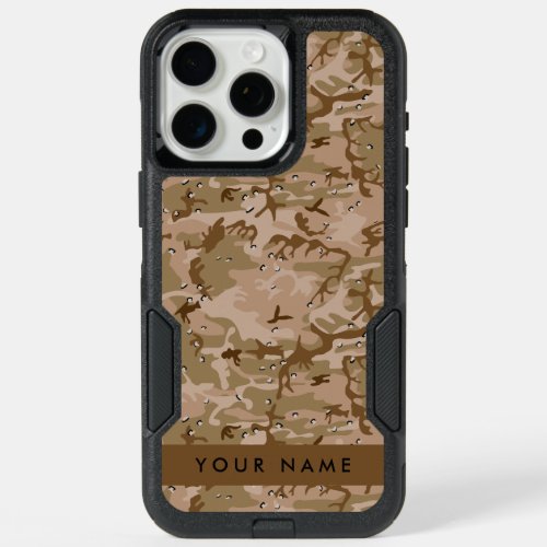 Desert Camouflage Pebbles Your name Personalize iPhone 15 Pro Max Case